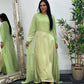 Cape Shawl Dress - Silk Chiffon  - green
