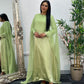 Cape Shawl Dress - Silk Chiffon  - green