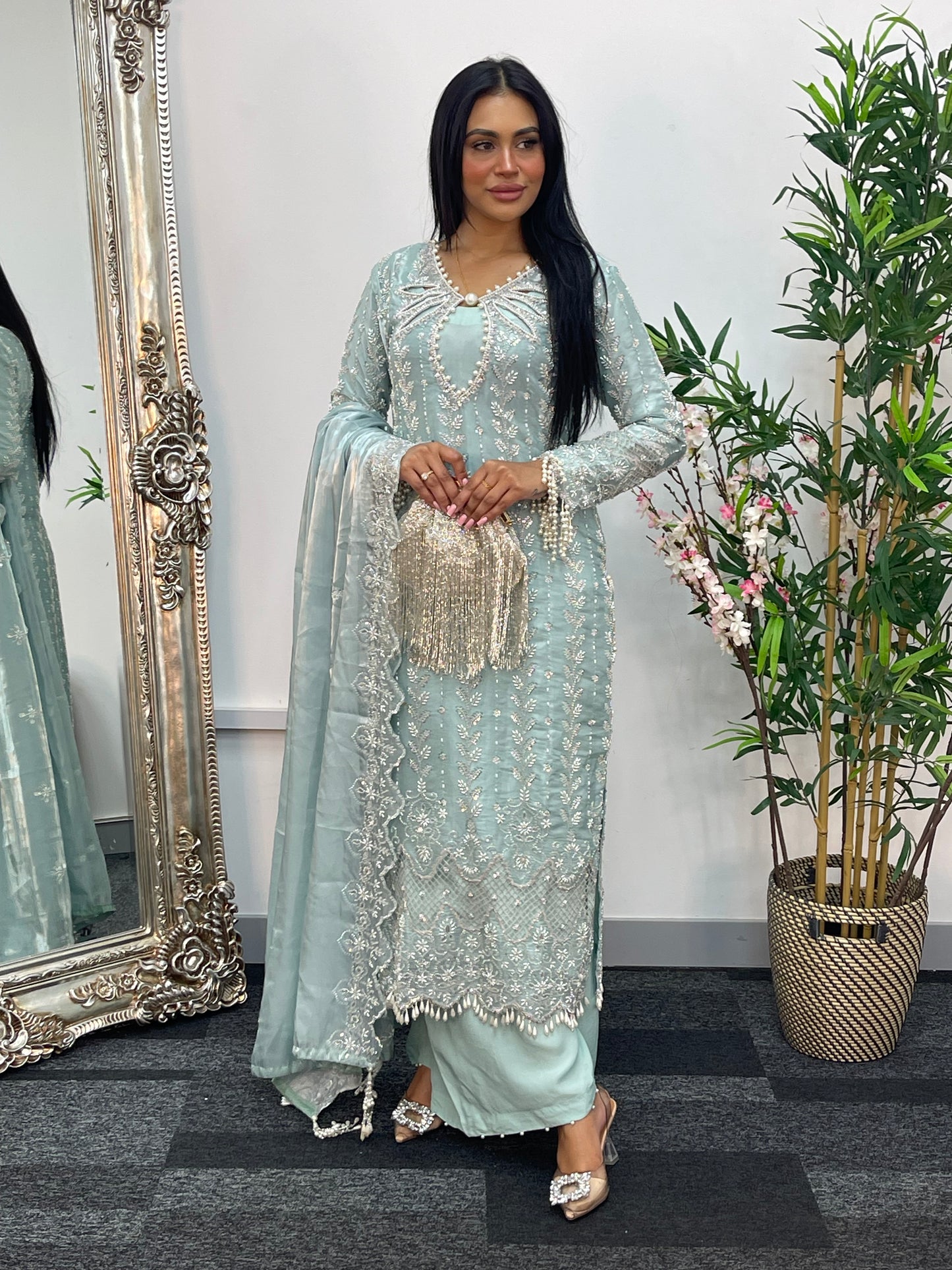 Choori - Cutdana Net - Pink - mint - K