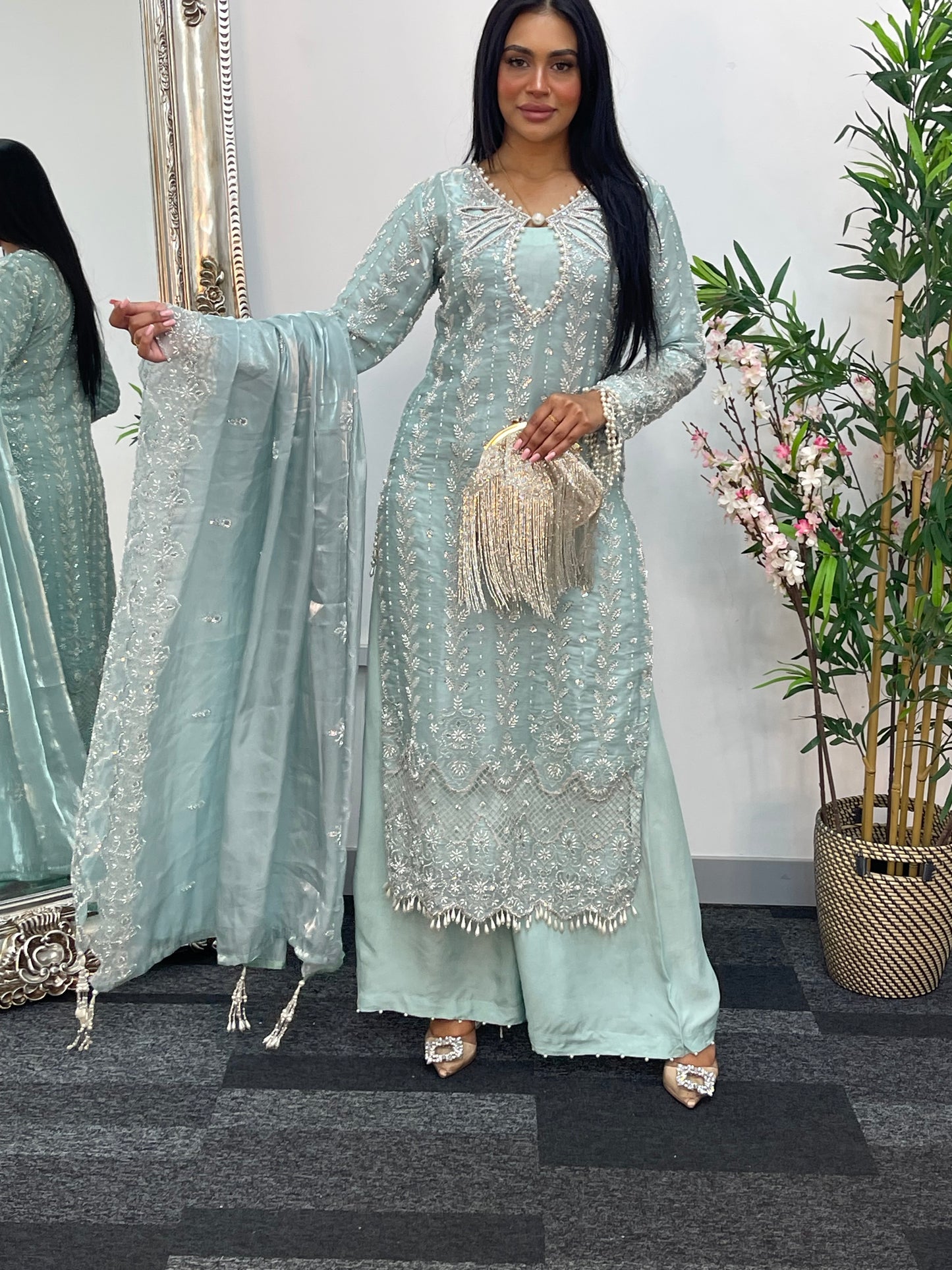 Choori - Cutdana Net - Pink - mint - K