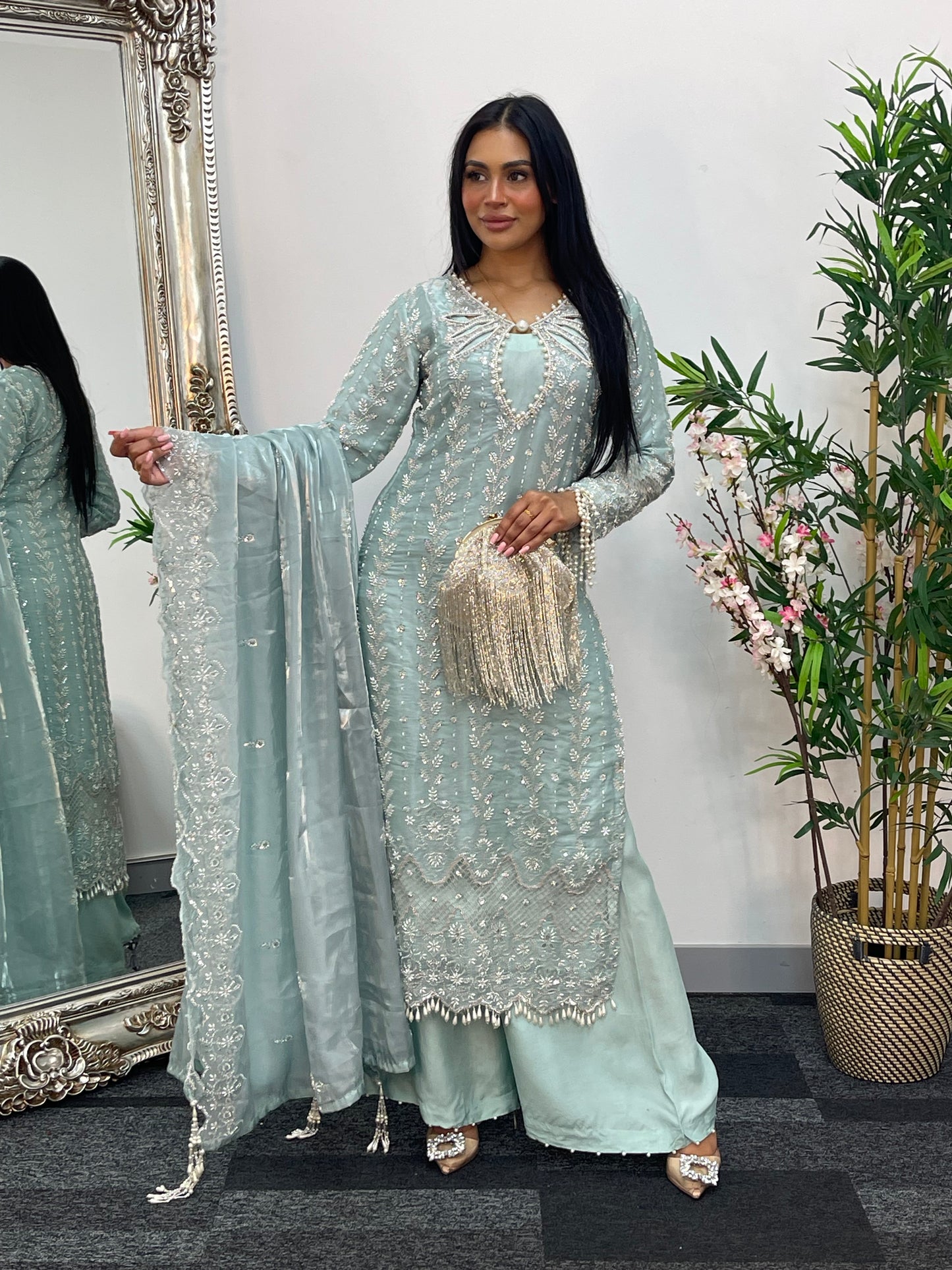 Choori - Cutdana Net - Pink - mint - K