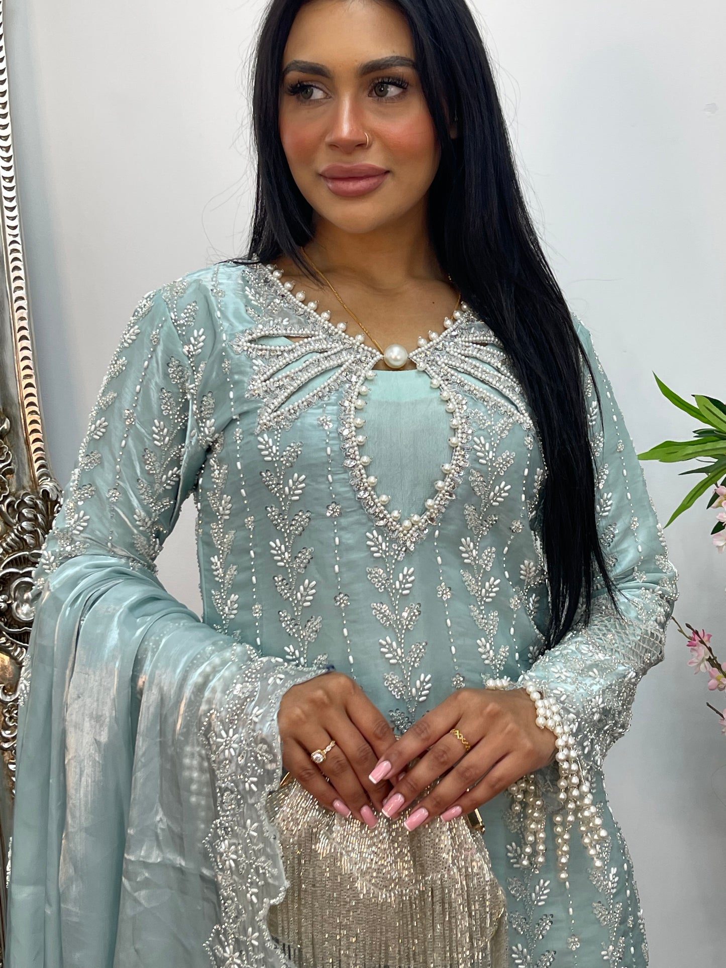 Choori - Cutdana Net - Pink - mint - K