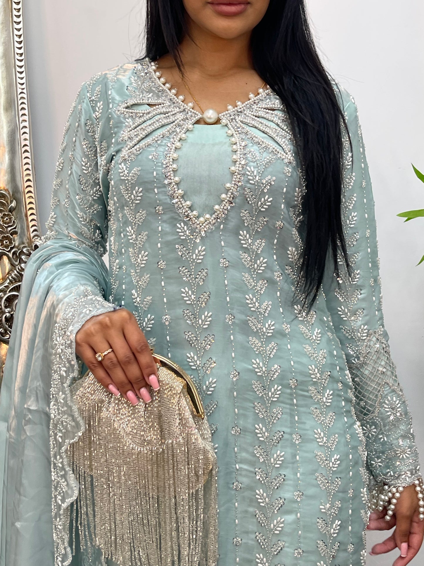 Choori - Cutdana Net - Pink - mint - K