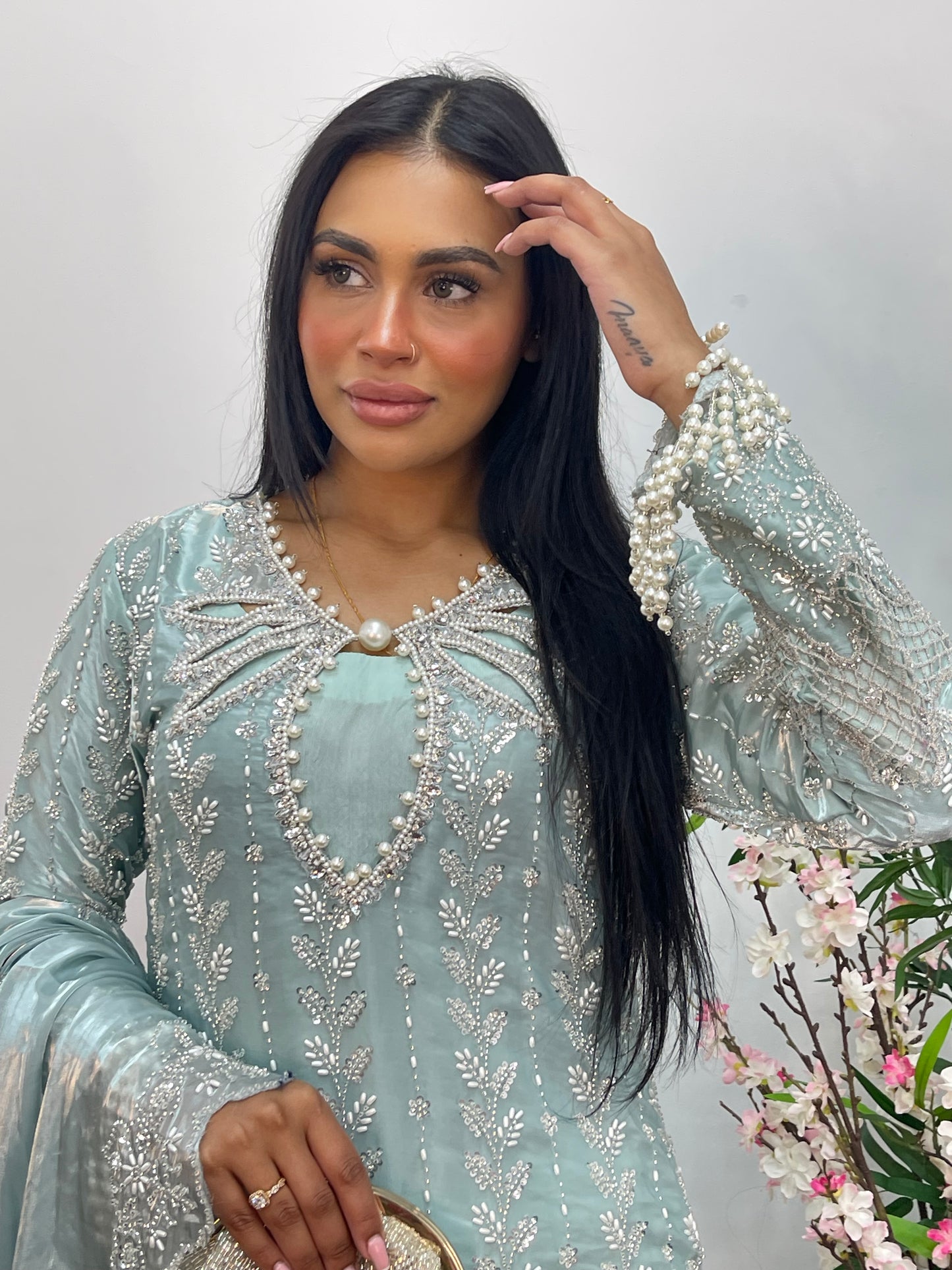 Choori - Cutdana Net - Pink - mint - K