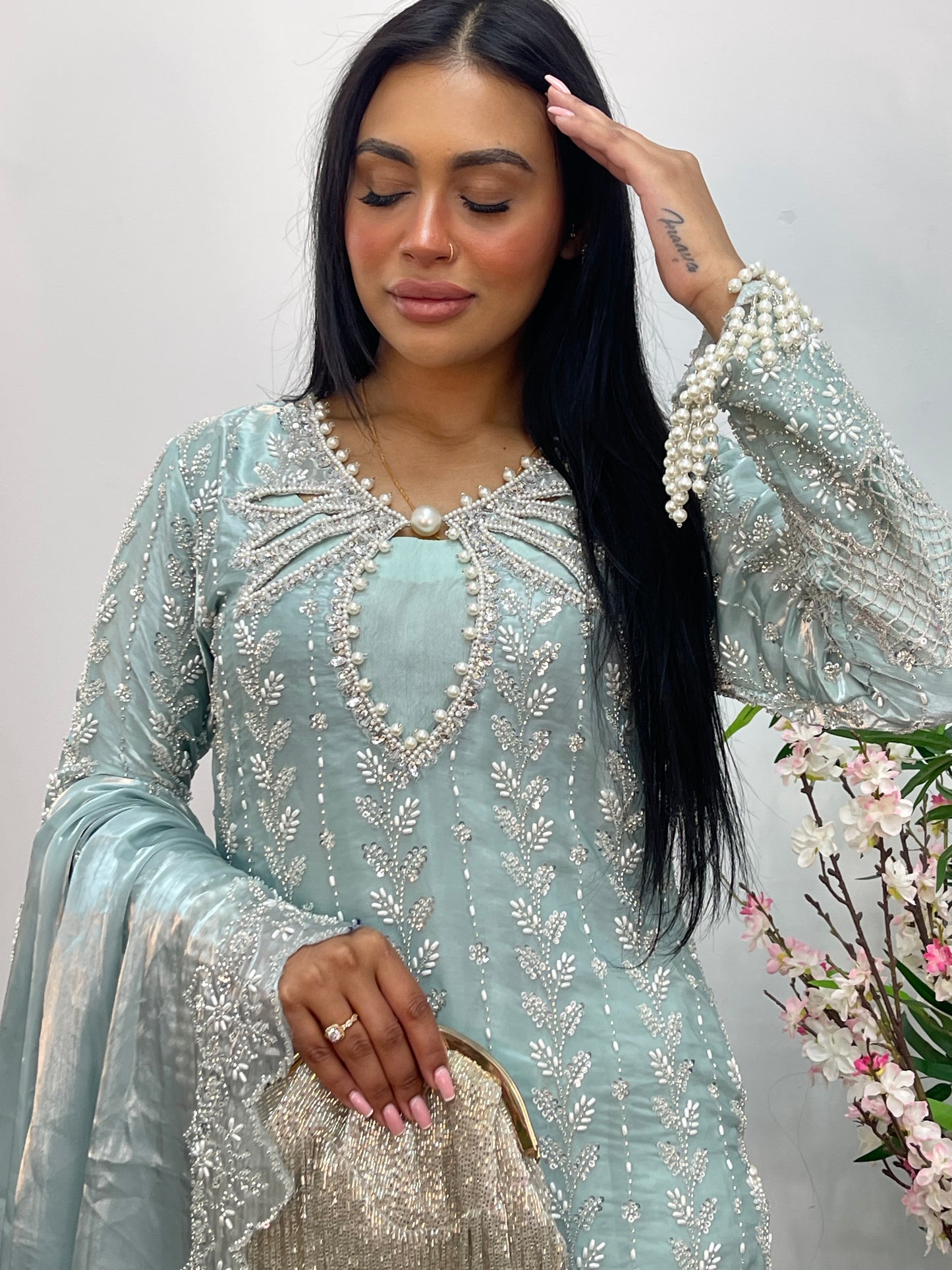 Choori - Cutdana Net - Pink - mint - K