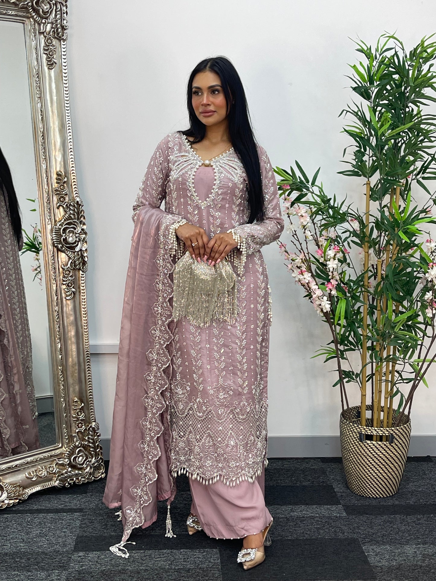 Choori - Cutdana Net - Pink - mint - K