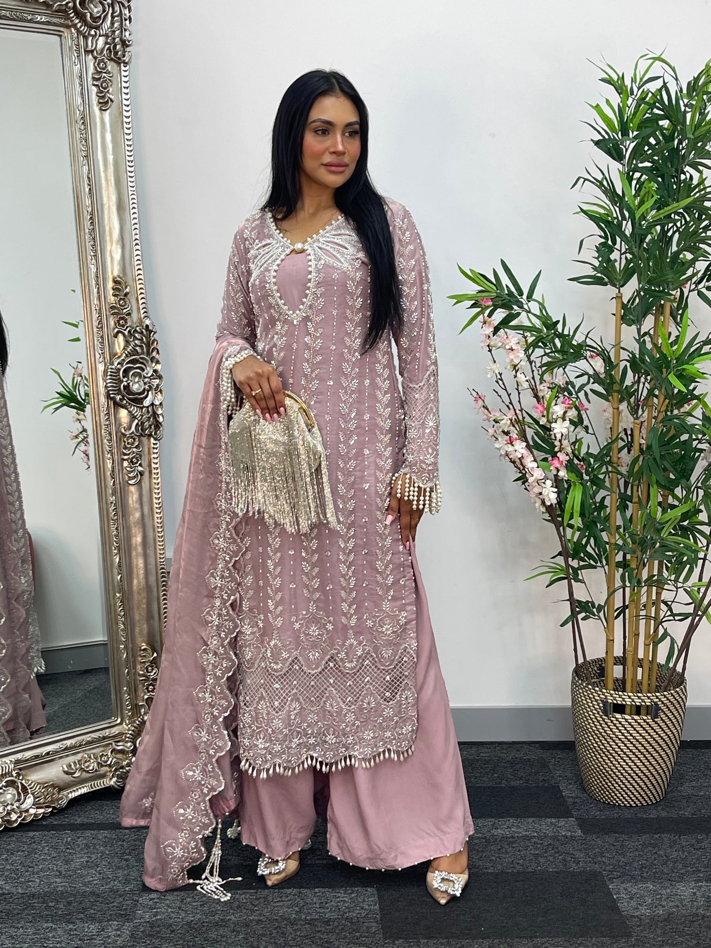 Choori - Cutdana Net - Pink - mint - K