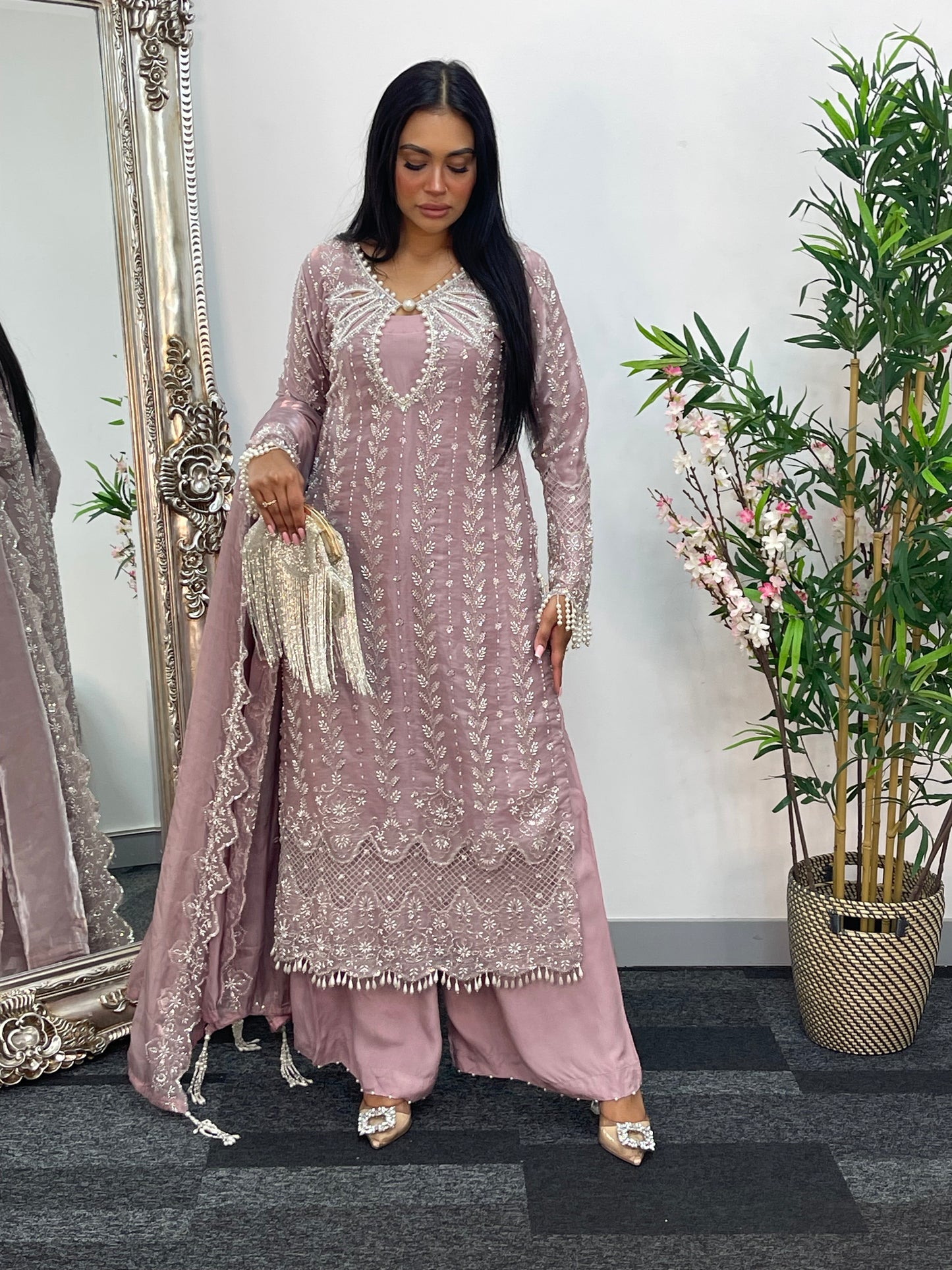 Choori - Cutdana Net - Pink - mint - K