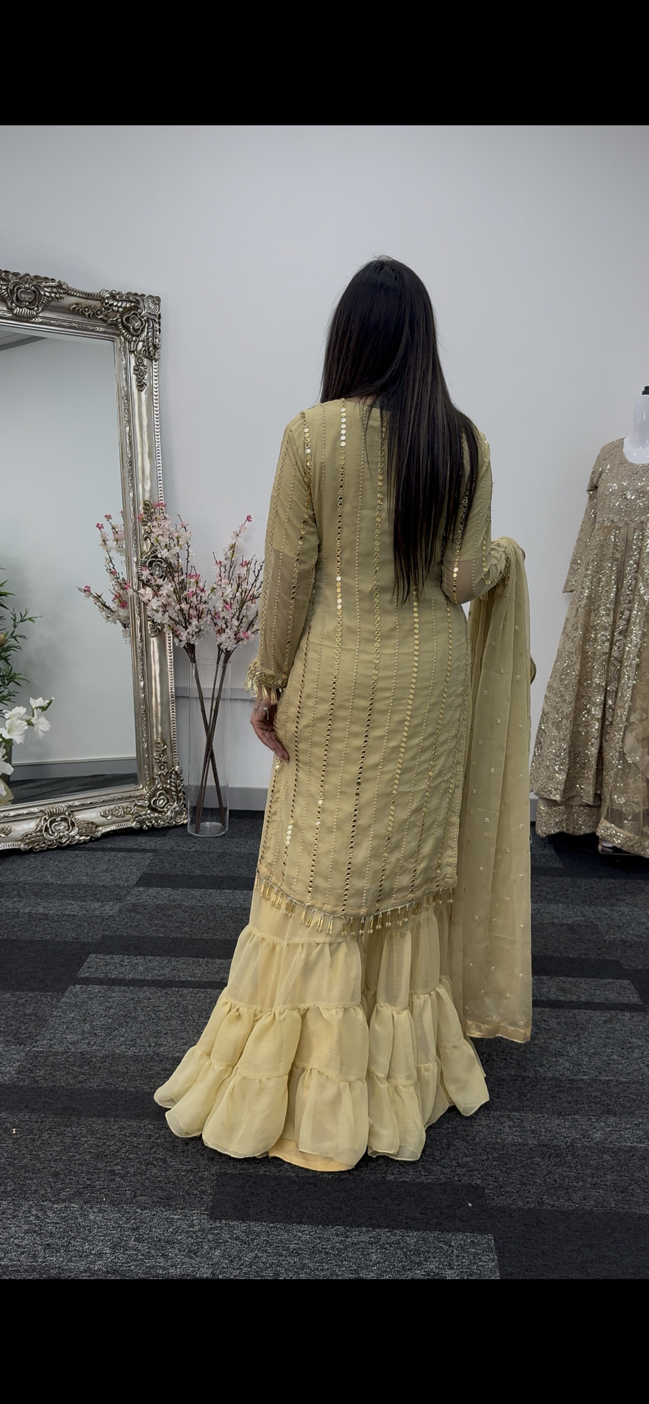 Farshi Garara Beige - Gold Farshee Garara - J