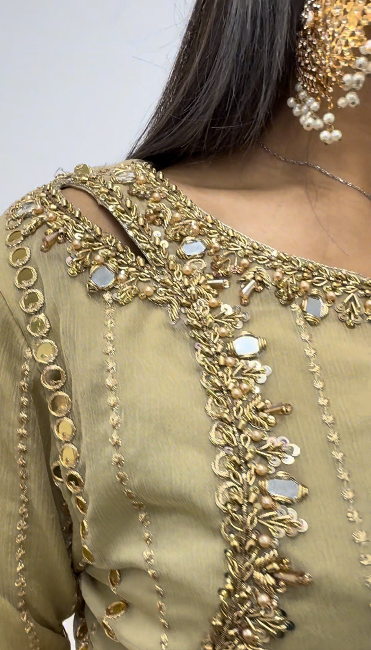 Farshi Garara Beige - Gold Farshee Garara - J