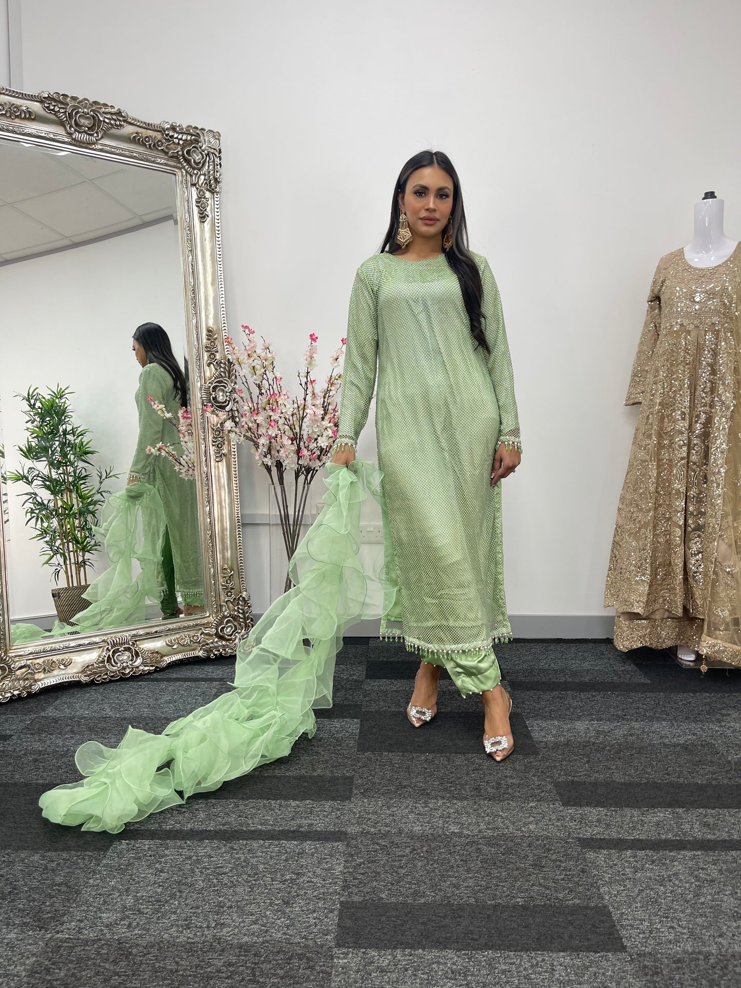 Fish Net  - Mint Green - E