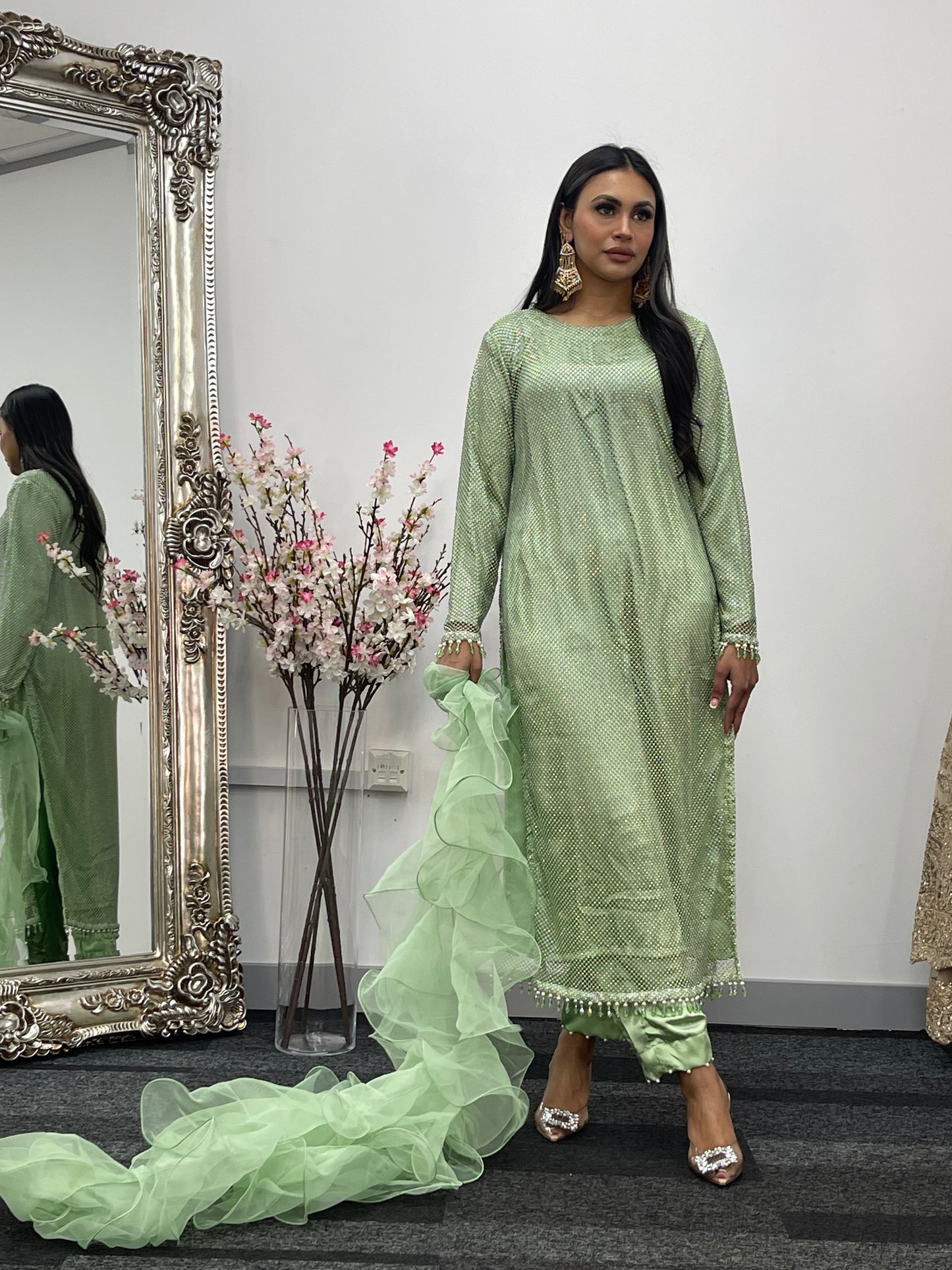 Fish Net  - Mint Green - E