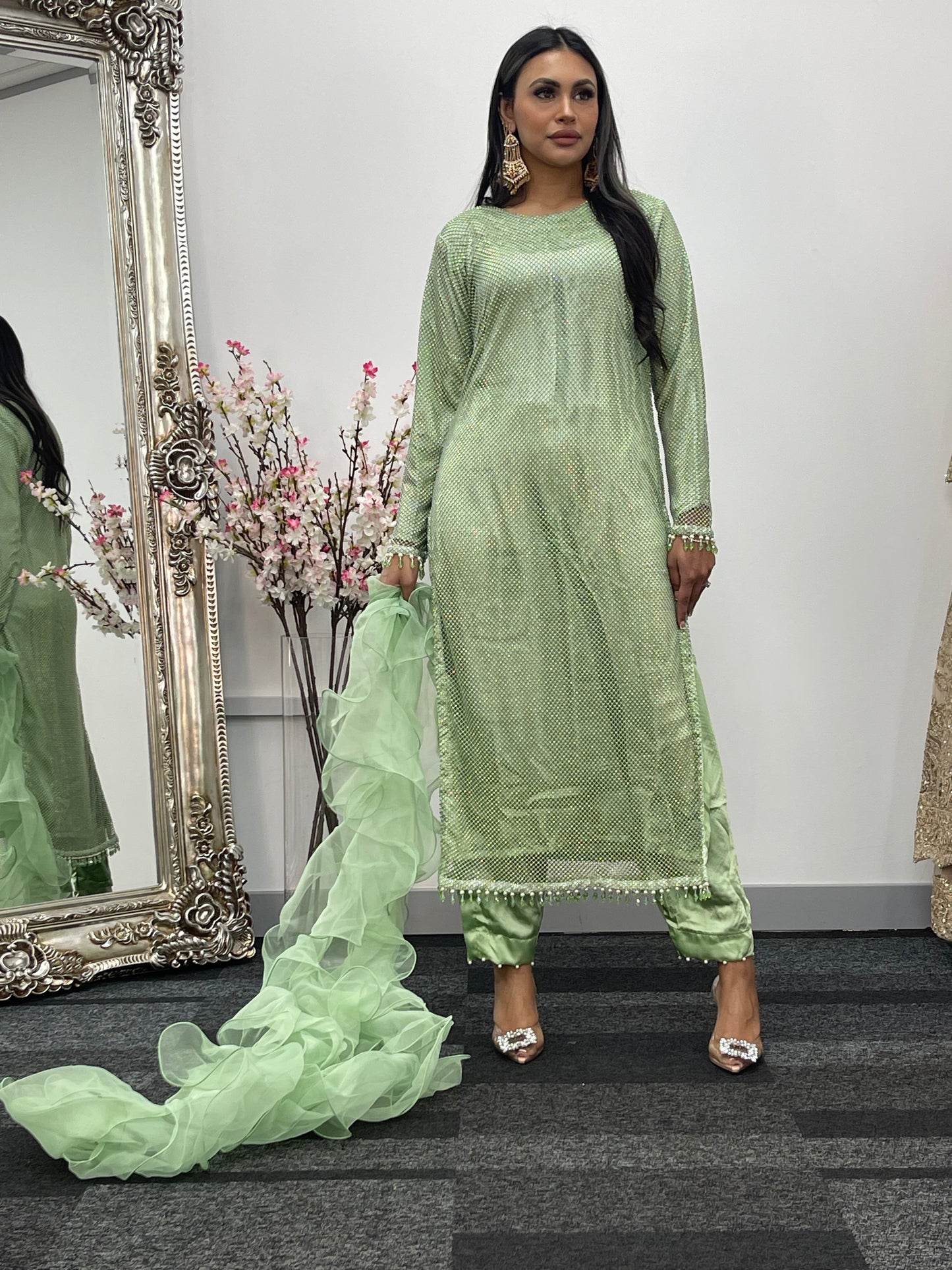 Fish Net  - Mint Green - E