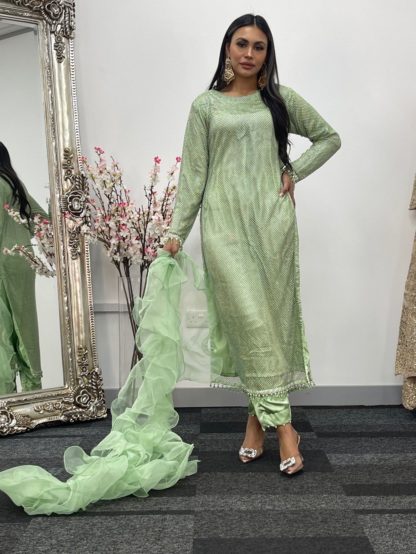 Fish Net  - Mint Green - E