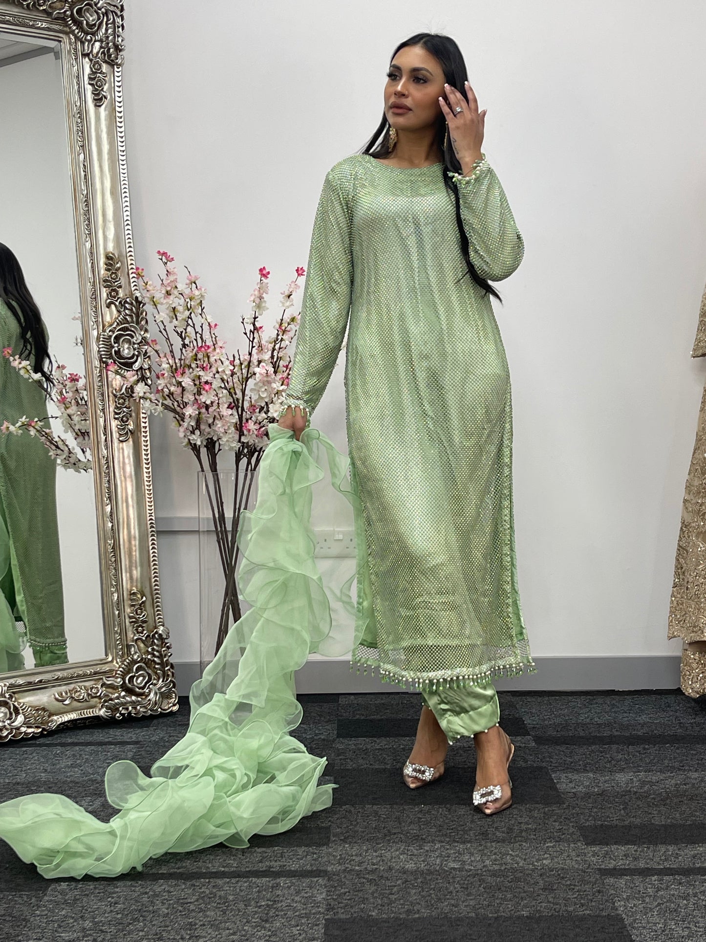 Fish Net  - Mint Green - E