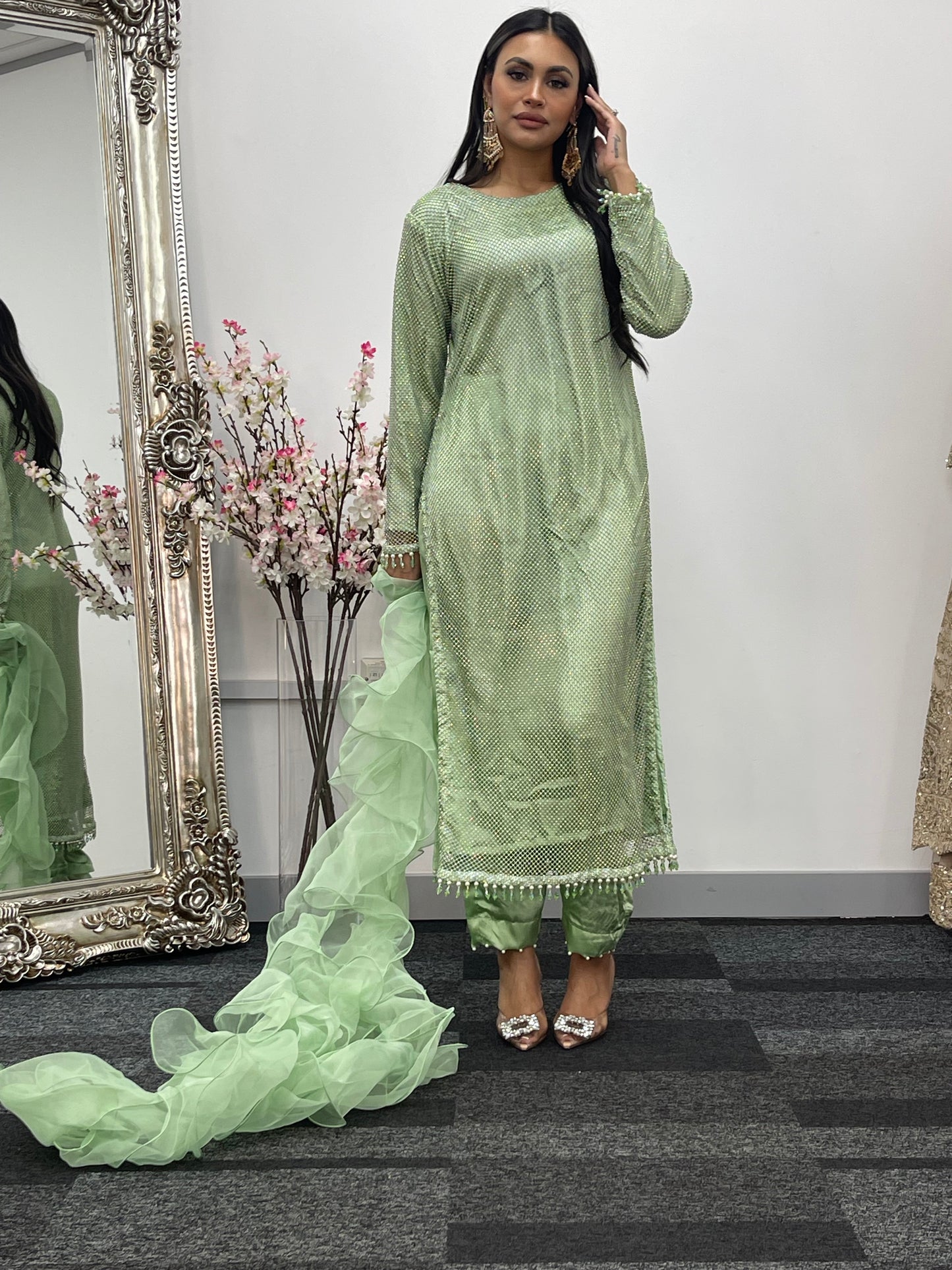 Fish Net  - Mint Green - E