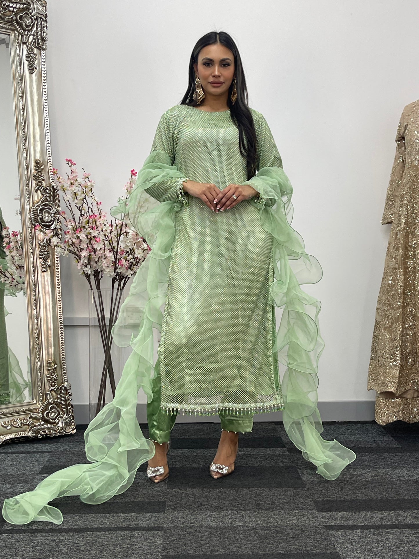 Fish Net  - Mint Green - E