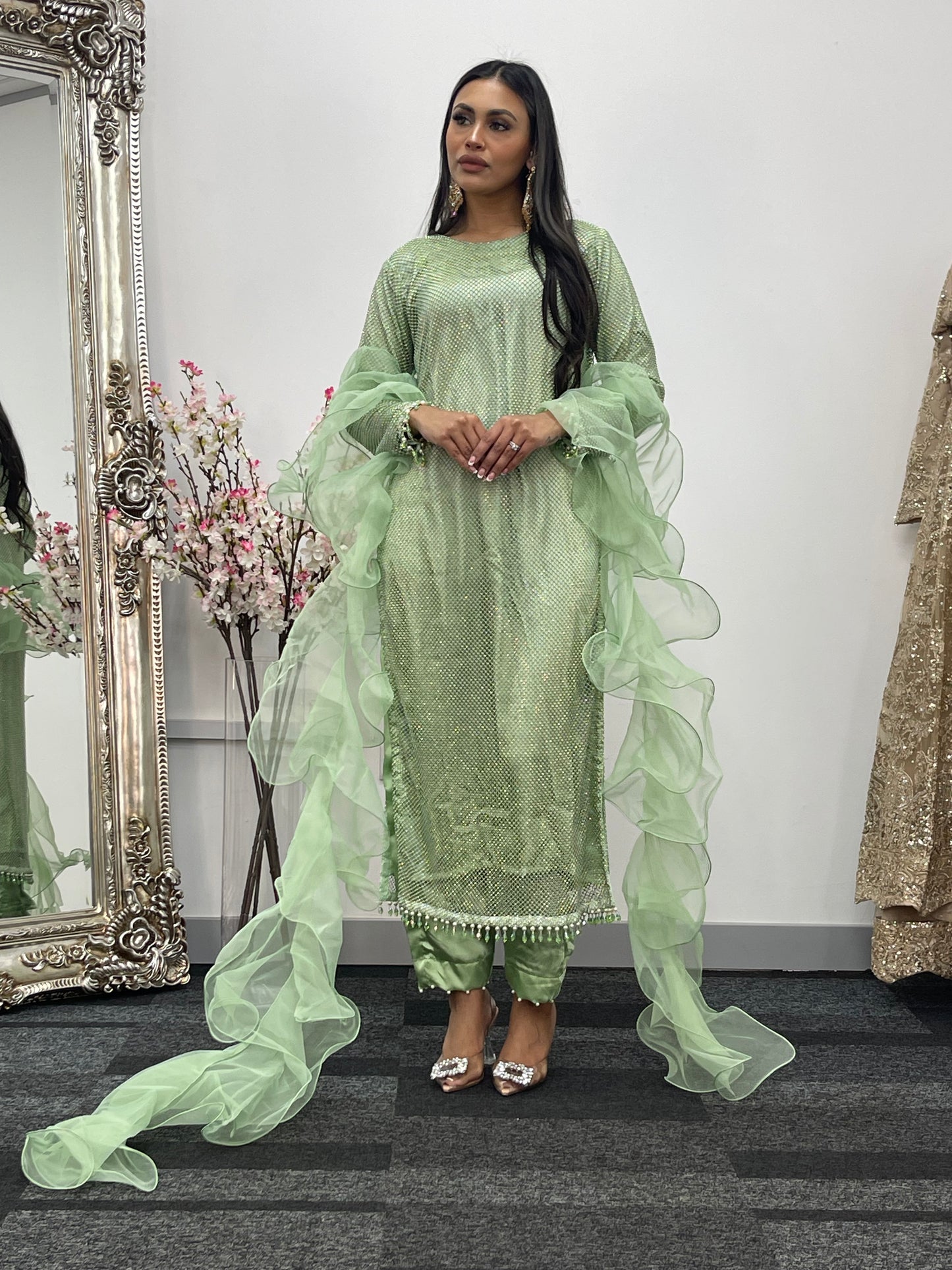 Fish Net  - Mint Green - E