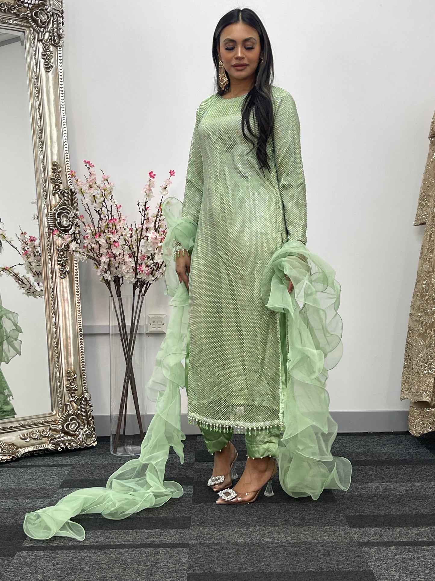 Fish Net  - Mint Green - E