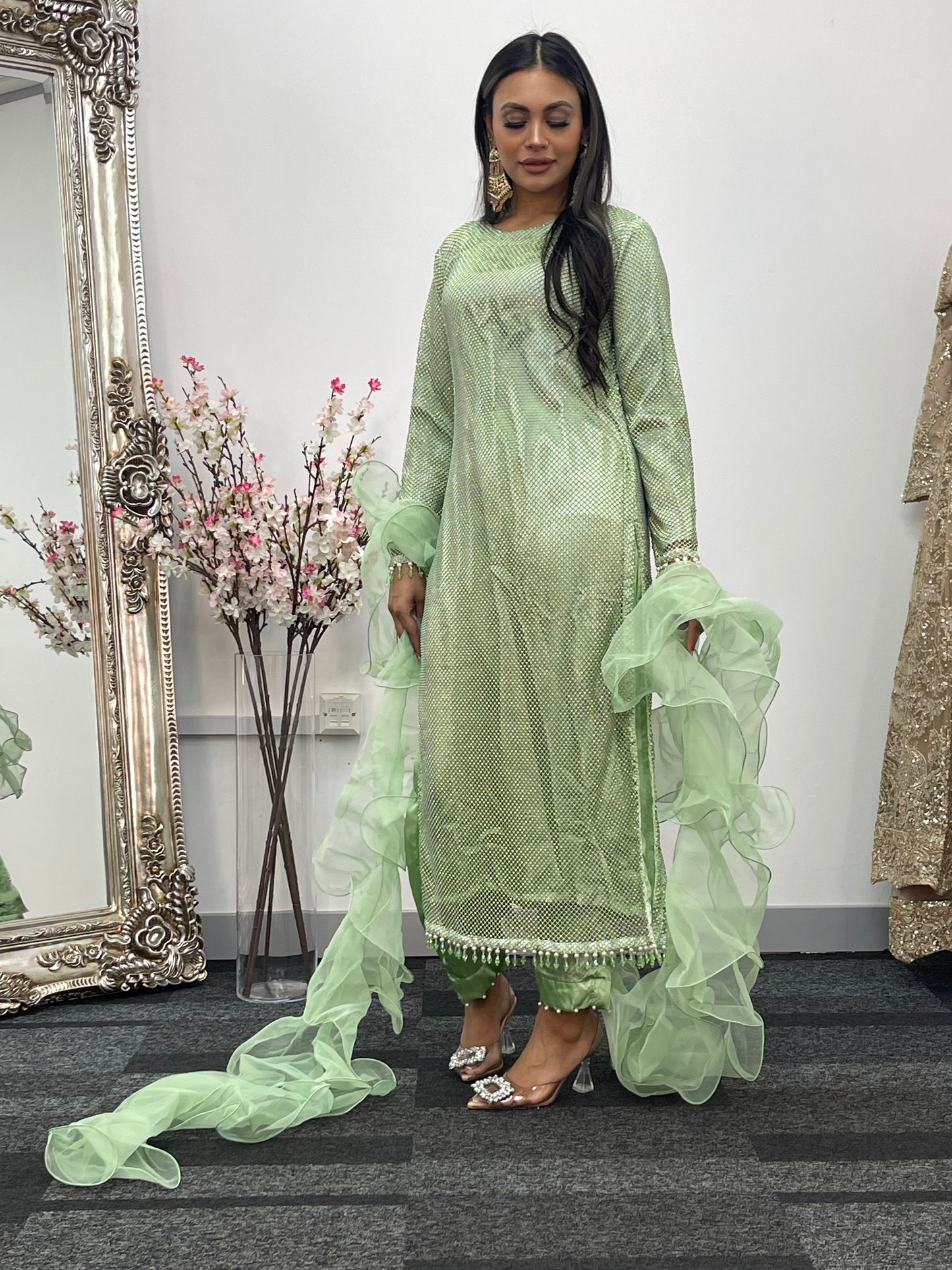 Fish Net  - Mint Green - E