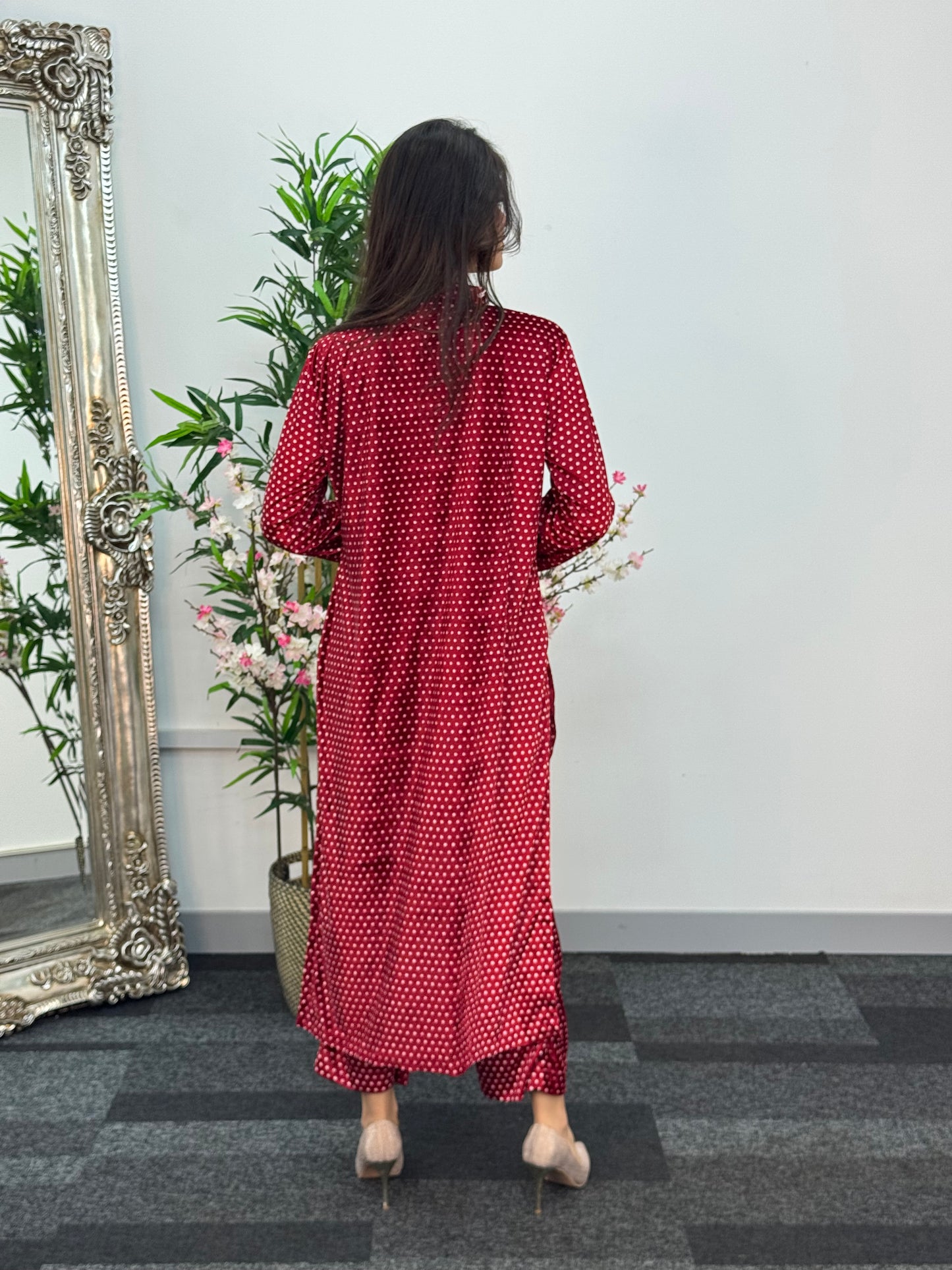 Polka Dots - Red - Shaneel Velvet