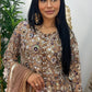 pakistani traditional dress | Cutdana Net - Brown