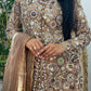 pakistani traditional dress | Cutdana Net - Brown