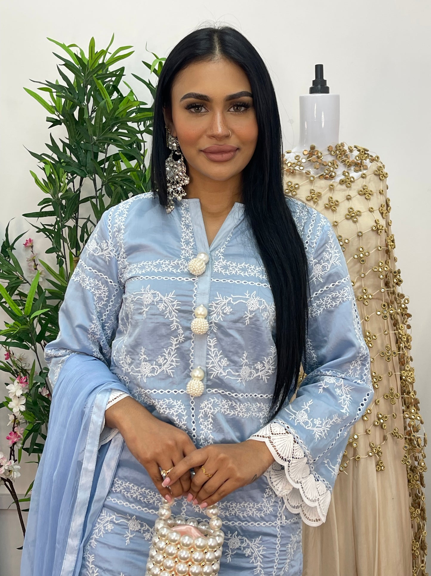 Paper Lawn | Chikankaari - Blue - C