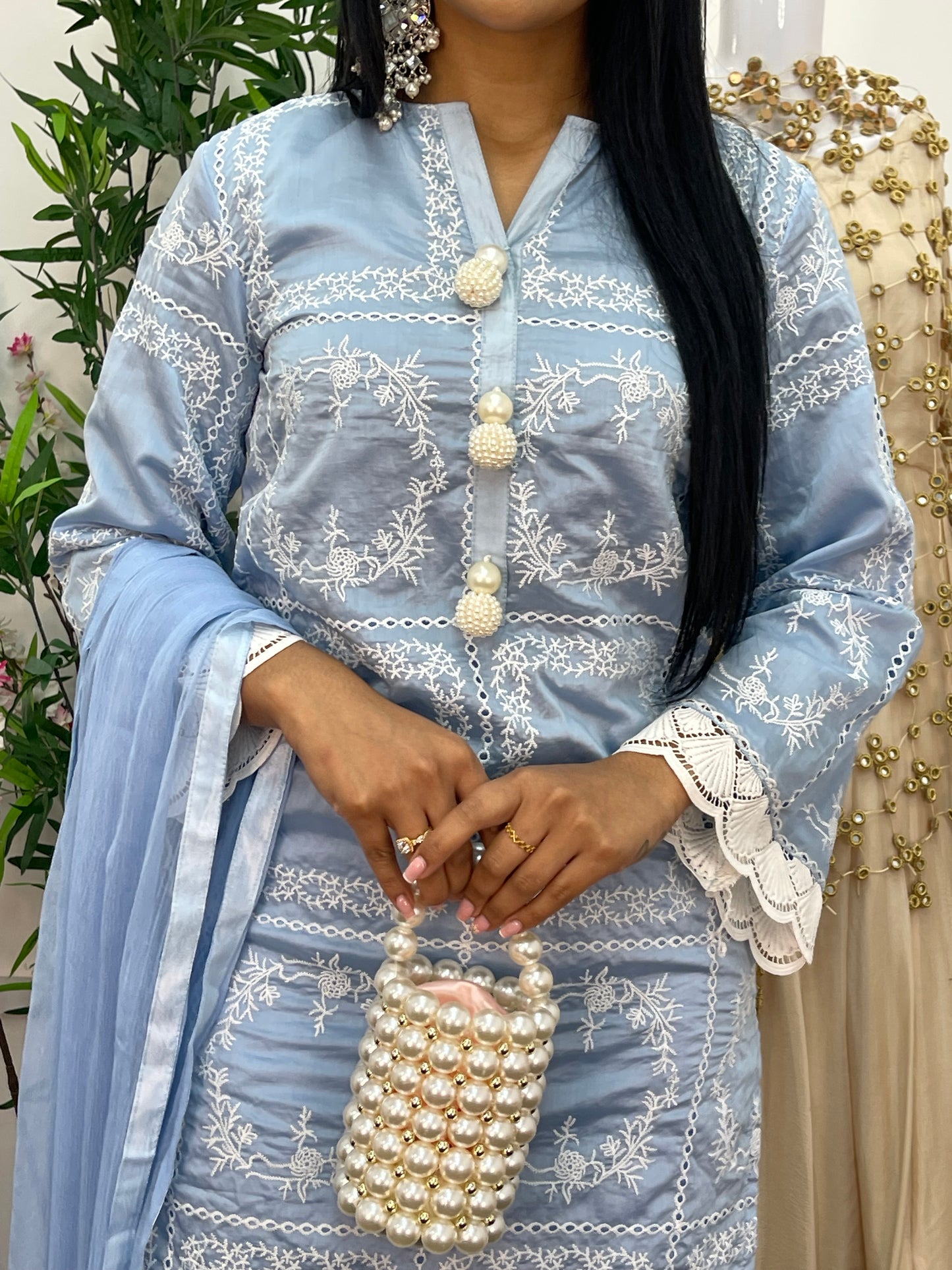 Paper Lawn | Chikankaari - Blue - C