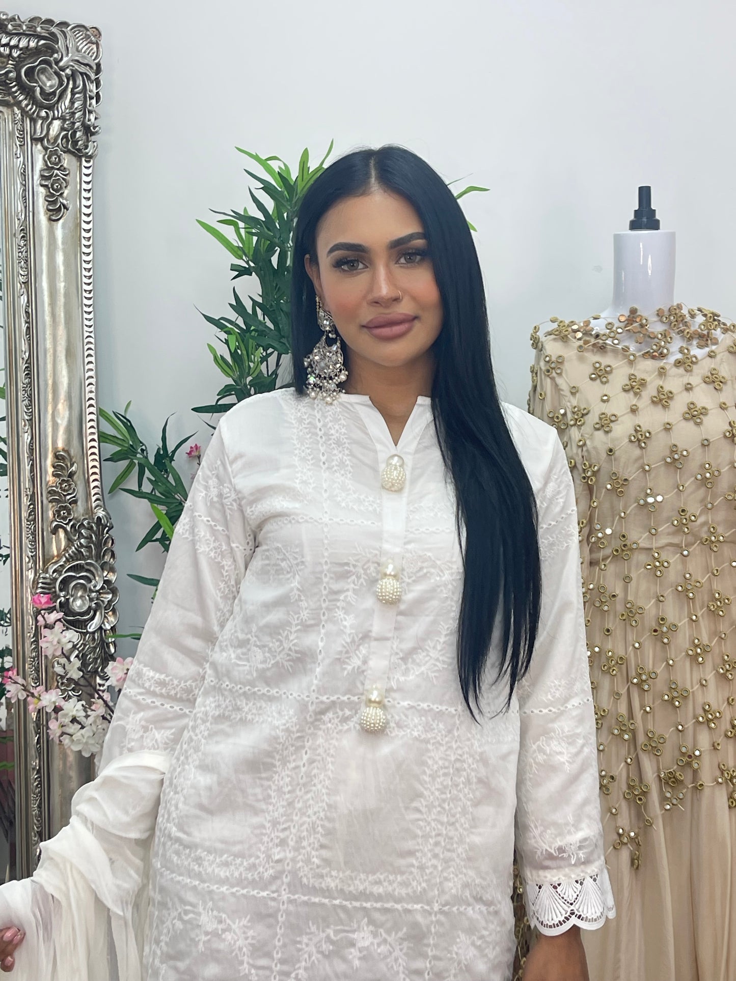 Paper Lawn | Chikankaari - -white - C