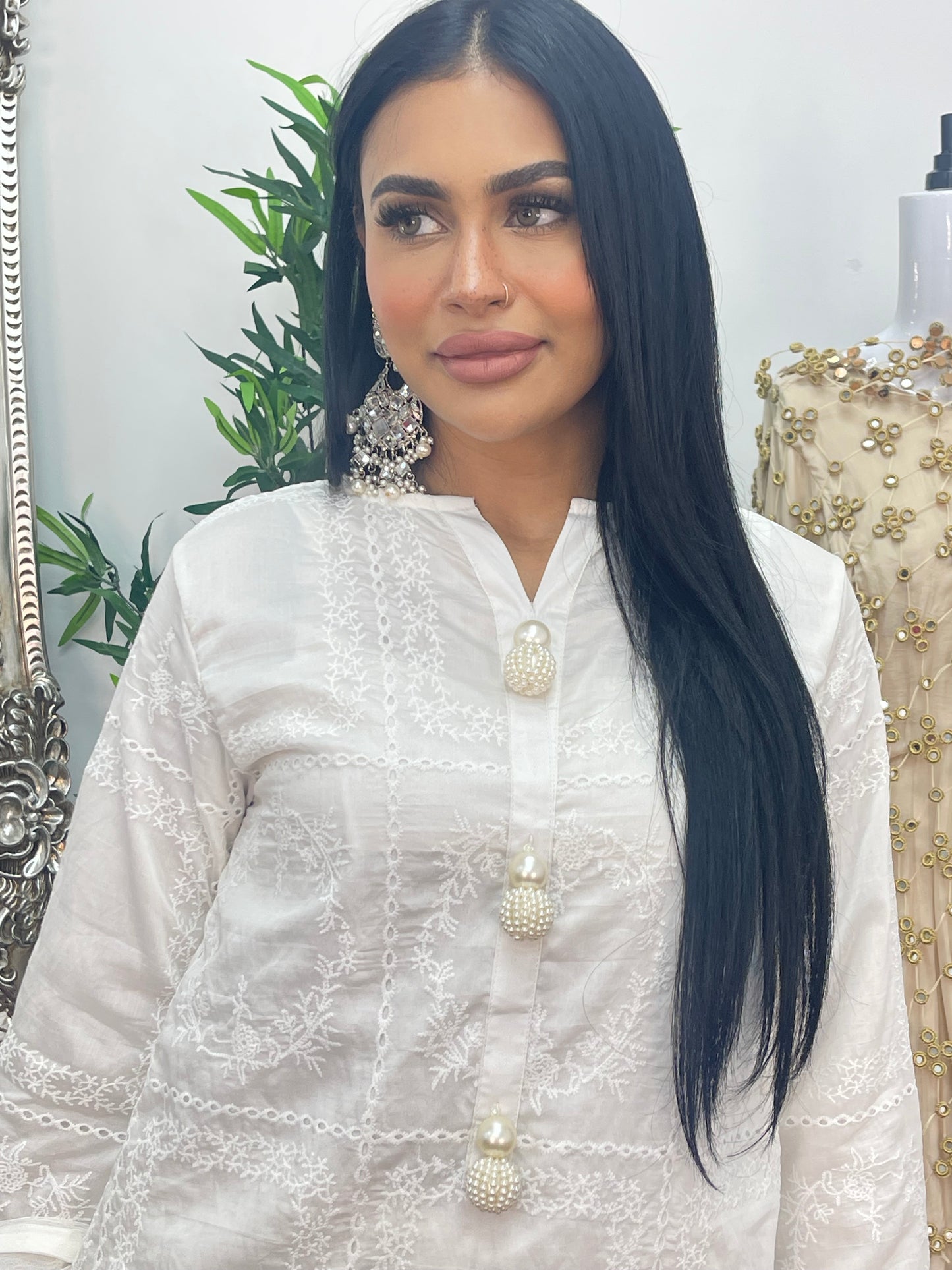 Paper Lawn | Chikankaari - -white - C