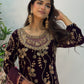 Zeba - Cutdana Velvet- Plum Purple