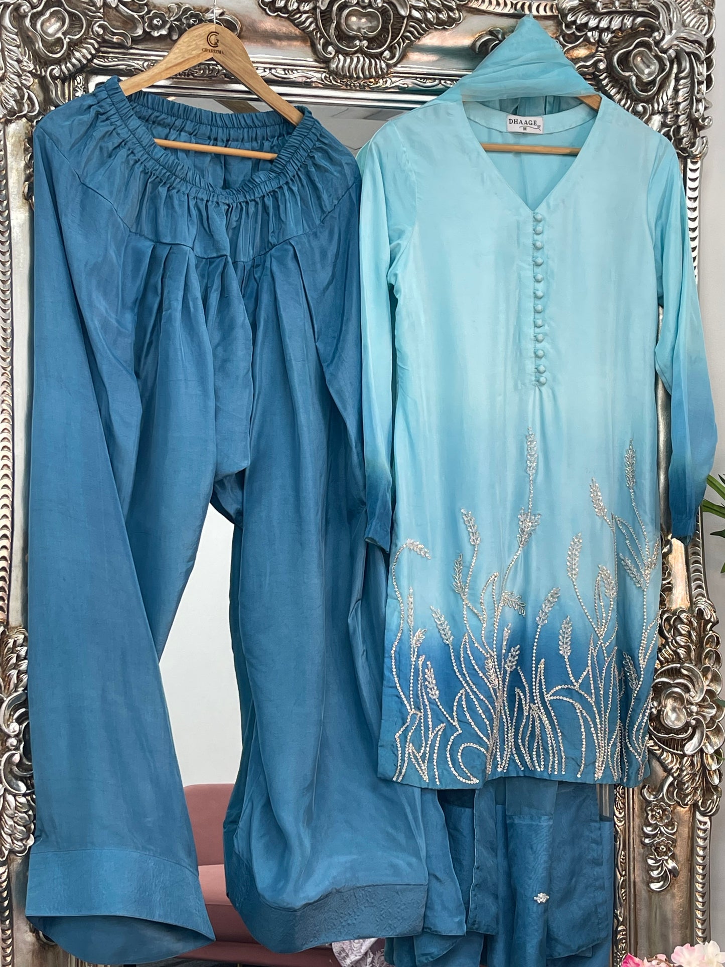 (Preorder 5 weeks ) Rabia - Farshi Shalwar - Blue