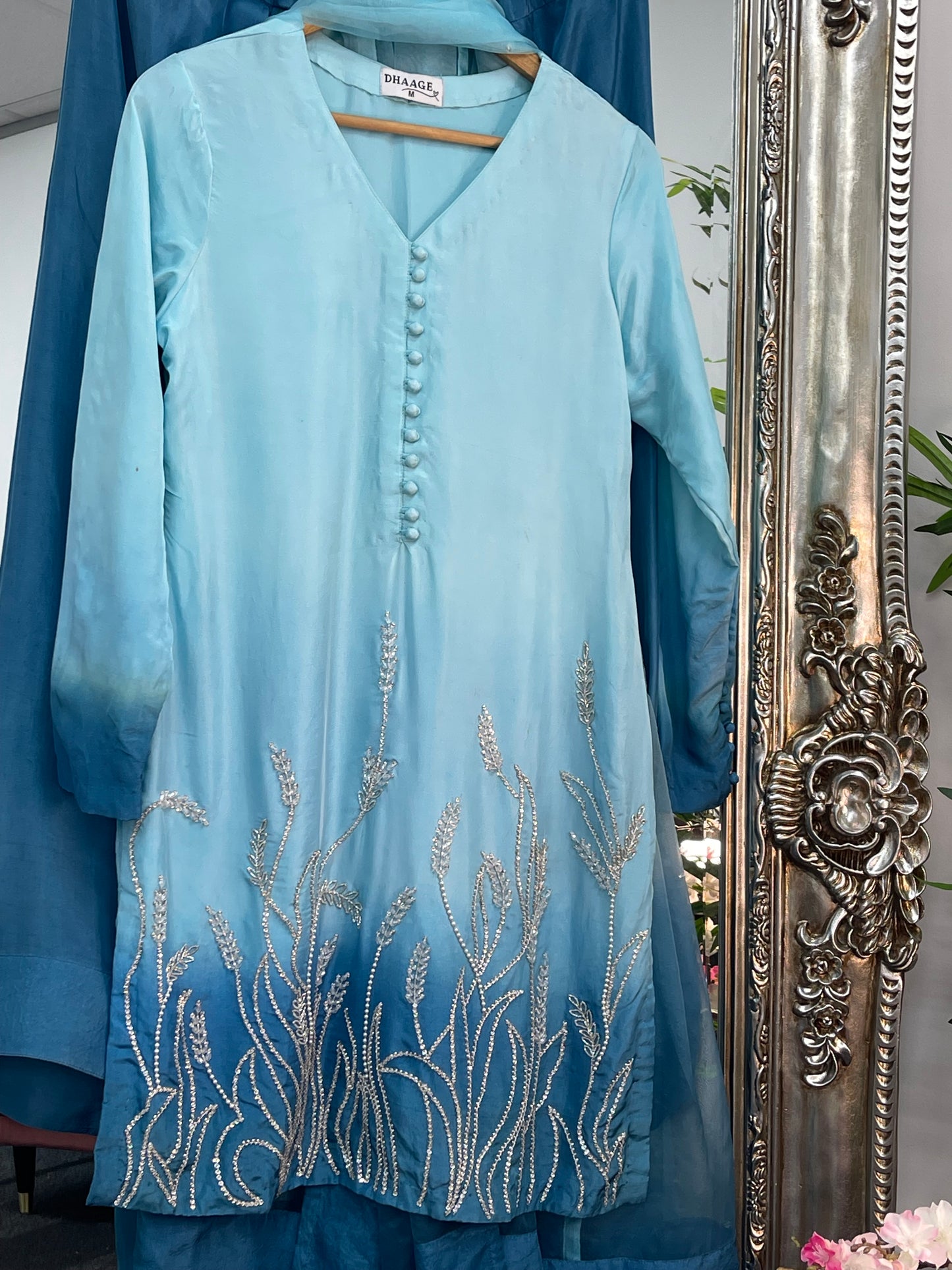(Preorder 5 weeks ) Rabia - Farshi Shalwar - Blue