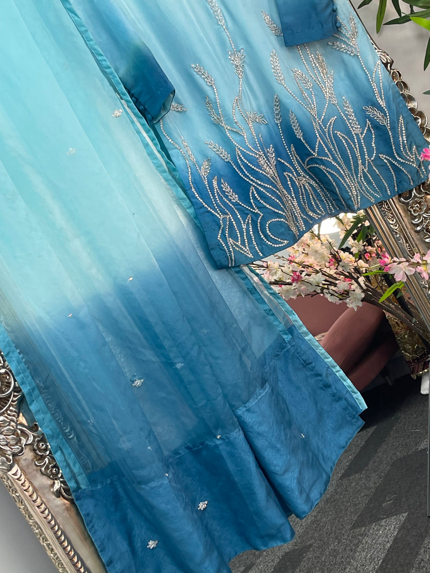 (Preorder 5 weeks ) Rabia - Farshi Shalwar - Blue