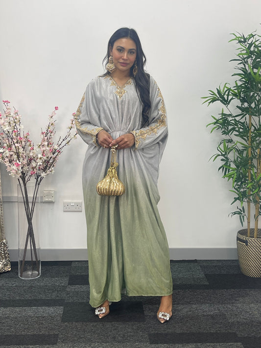 Moon Kaftaan - Ombre Party Wear Kaftan - green -