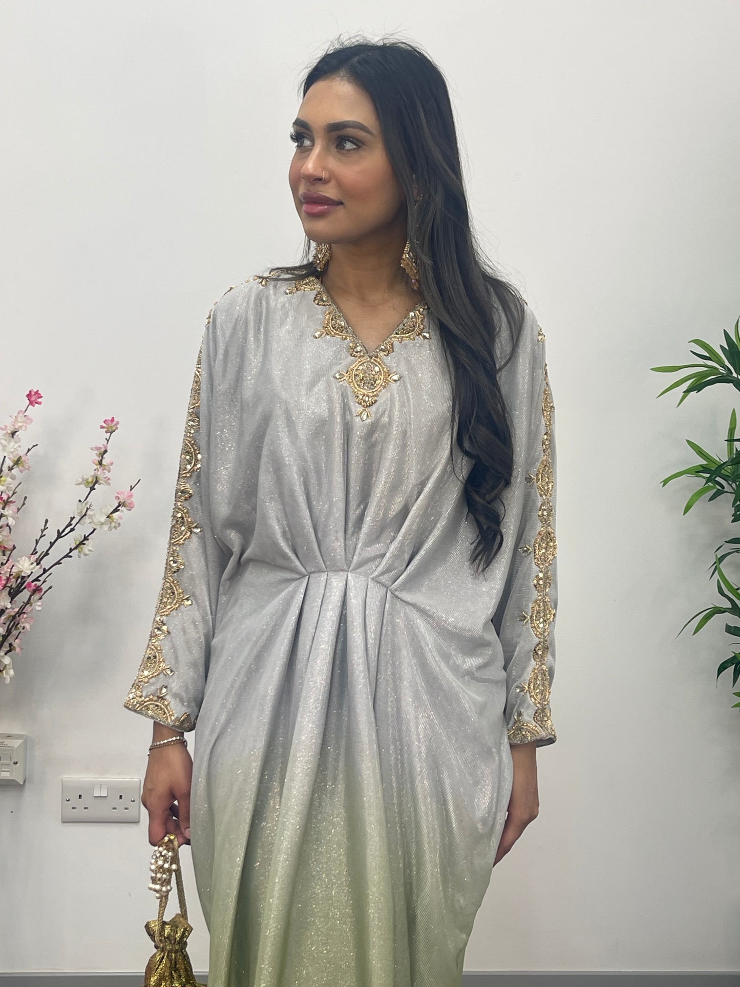 Moon Kaftaan - Ombre Party Wear Kaftan - green -