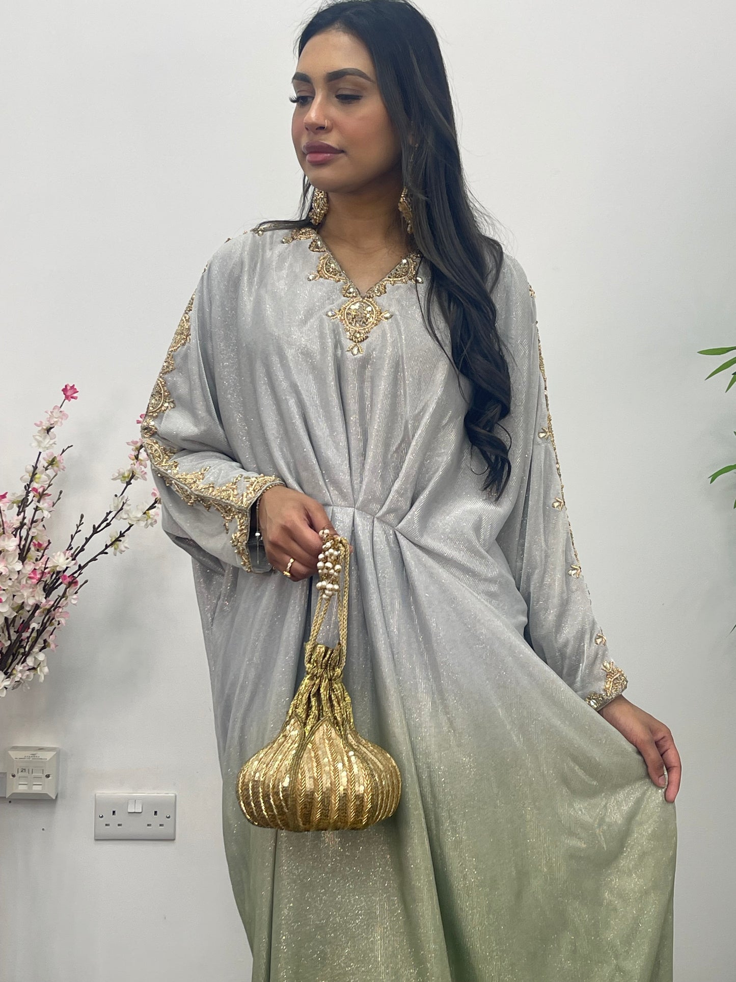 Moon Kaftaan - Ombre Party Wear Kaftan - green -