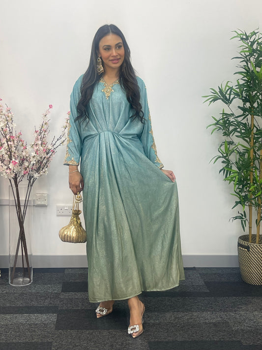 Moon Kaftaan - Ombre Party Wear Kaftan - blue -