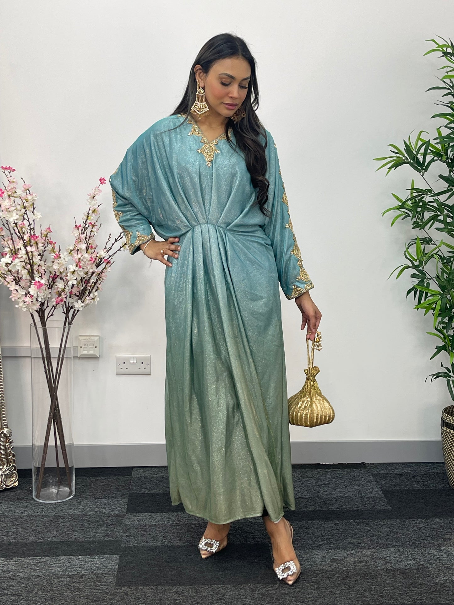 Moon Kaftaan - Ombre Party Wear Kaftan - blue -