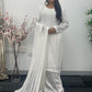 White Sitari Sharara Set - Nikkah outfit - V