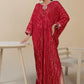 Kaftaan - Red Chiffon Sequin Kaftan
