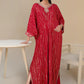 Kaftaan - Red Chiffon Sequin Kaftan