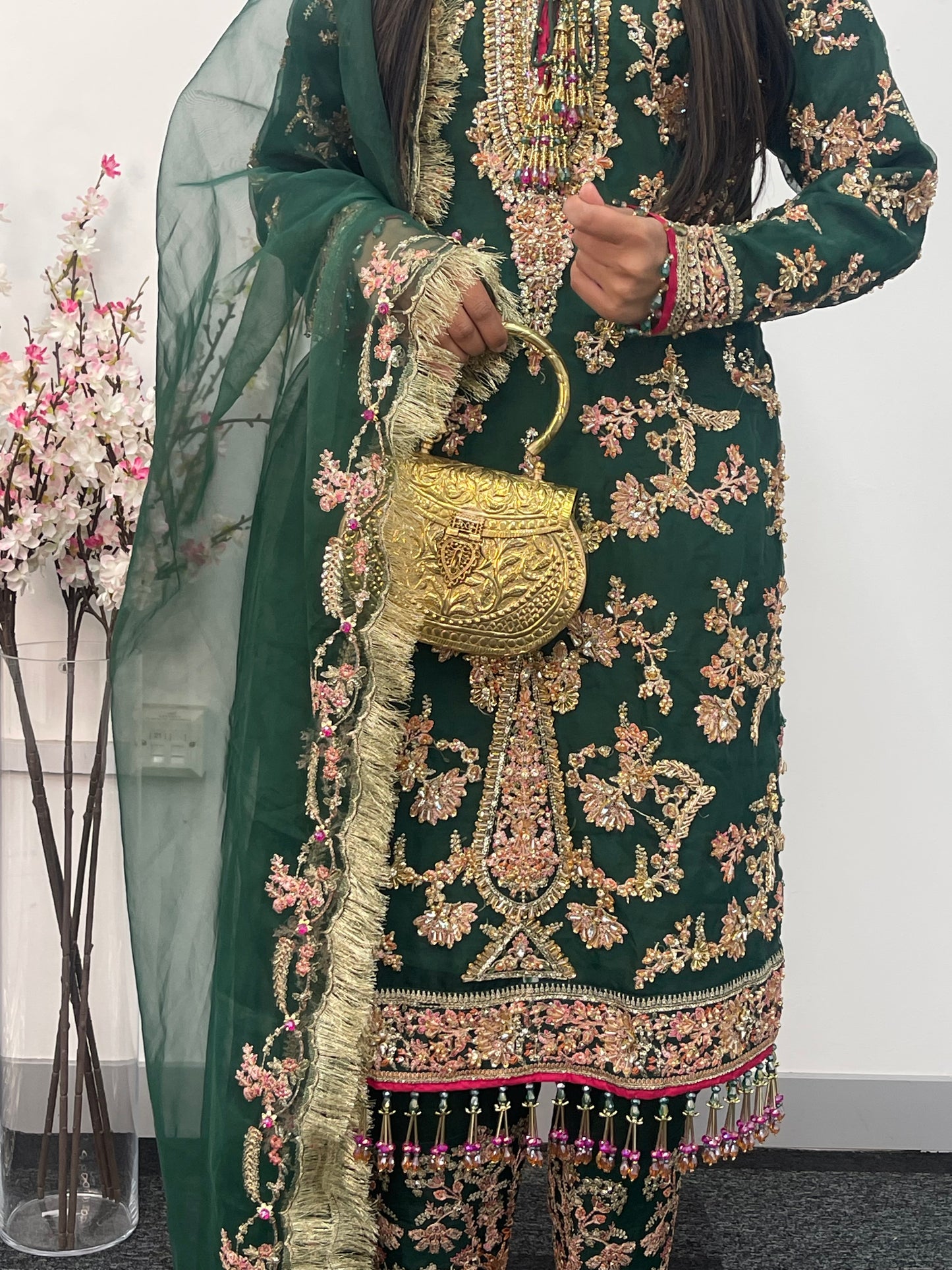 pakistani traditional dress | Rehar Nagar- Green - I