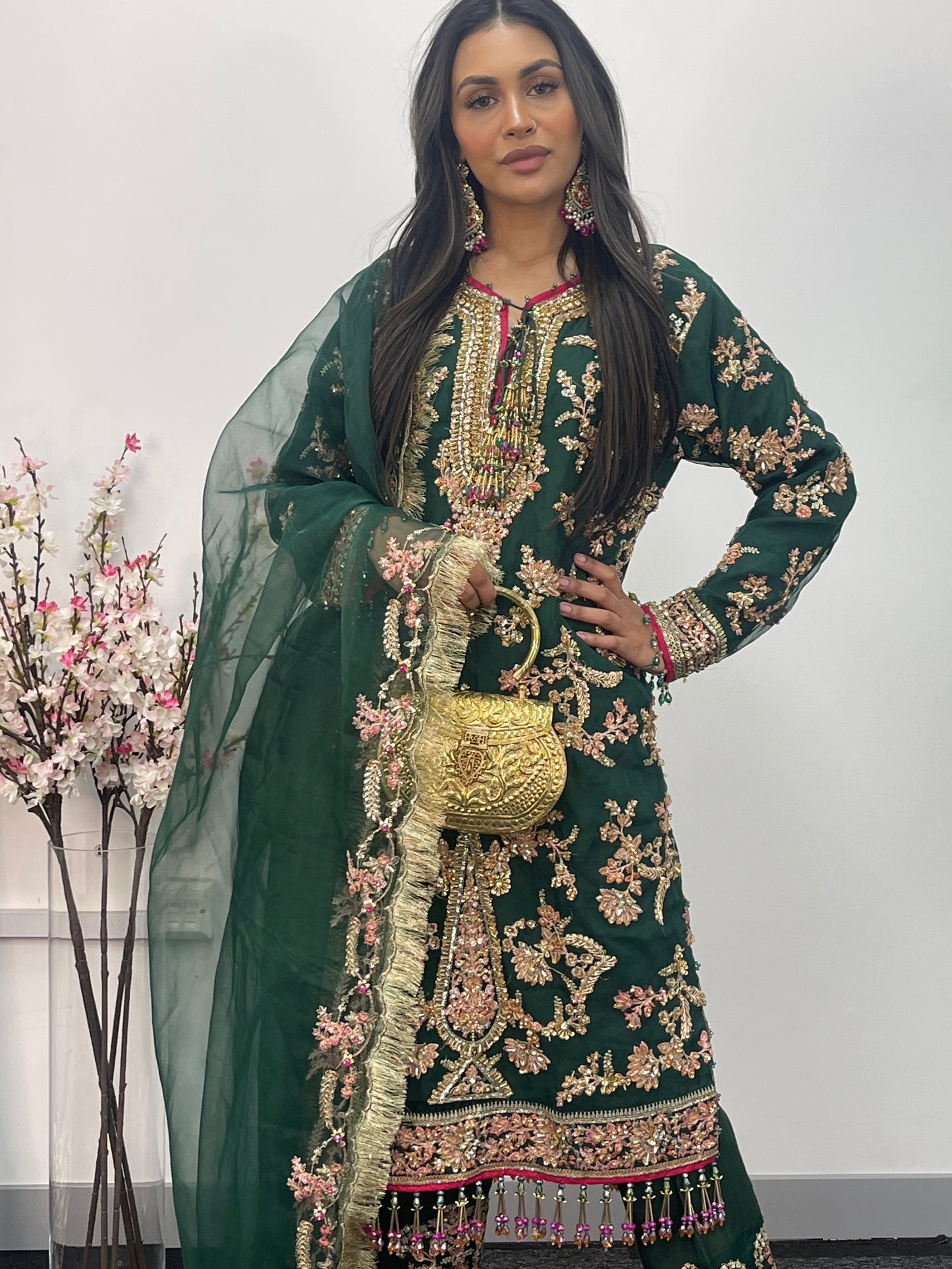 pakistani traditional dress | Rehar Nagar- Green - I