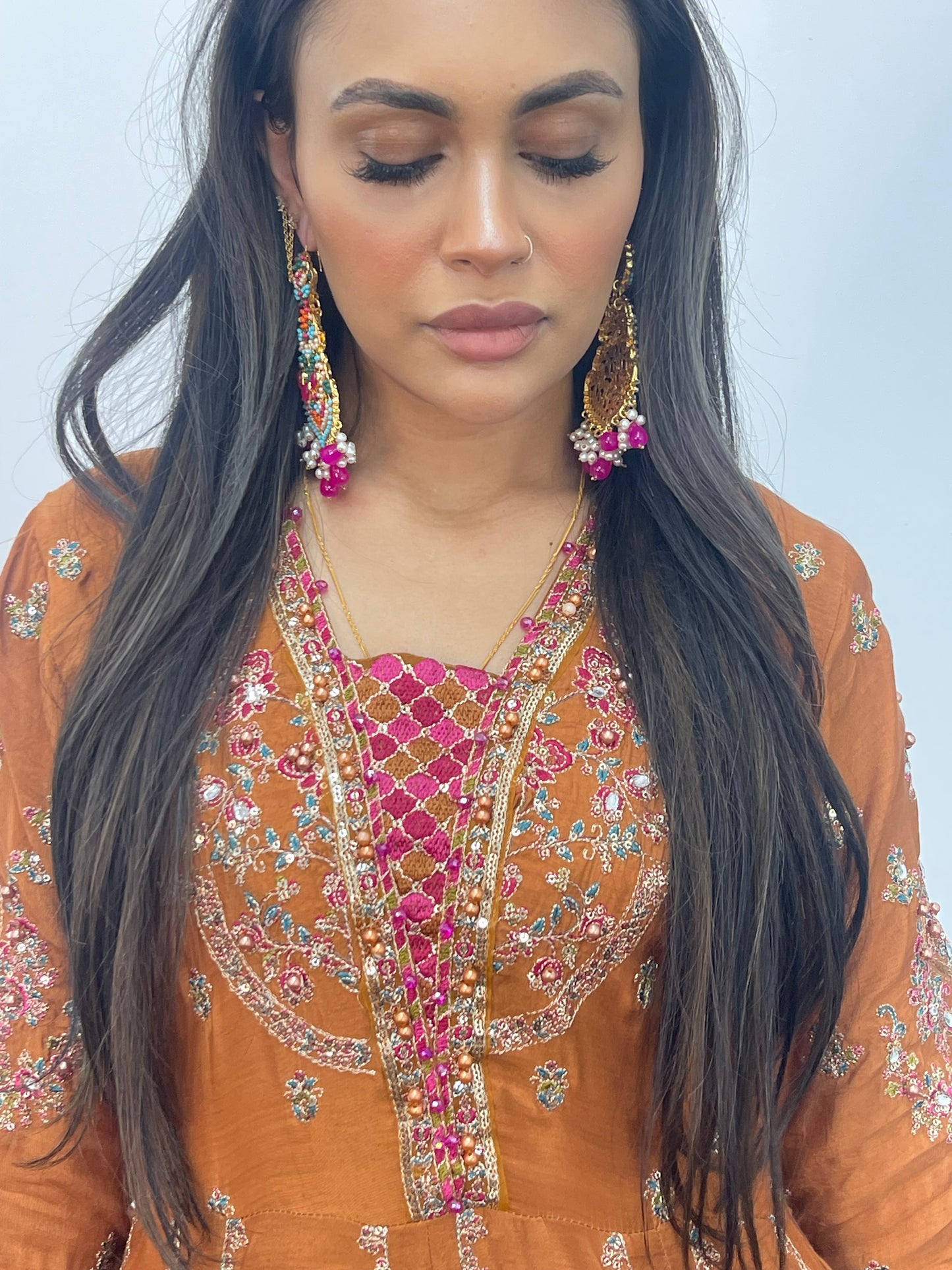 Faiza - Maria B Inspired Embroidered - Burnt Orange - K