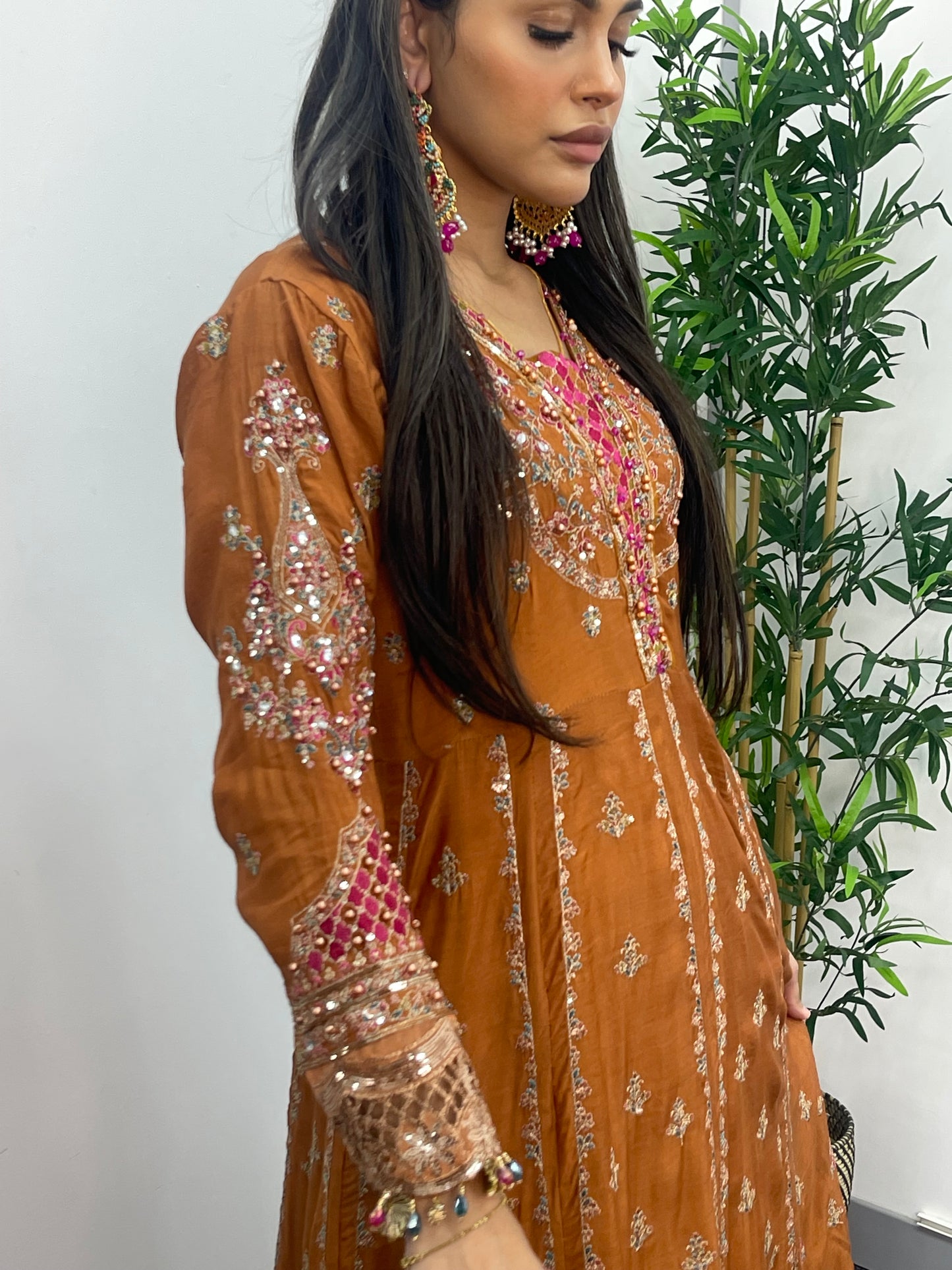 Faiza - Maria B Inspired Embroidered - Burnt Orange - K