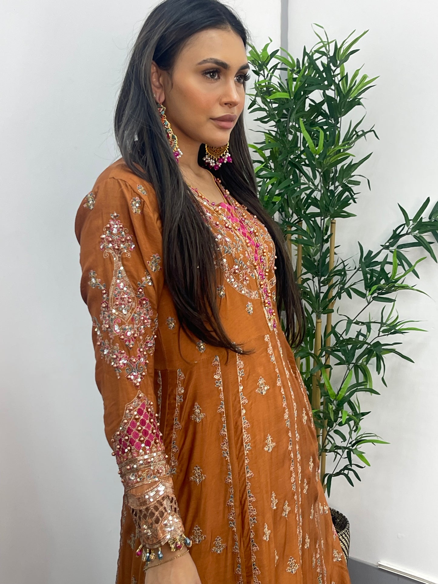 Faiza - Maria B Inspired Embroidered - Burnt Orange - K