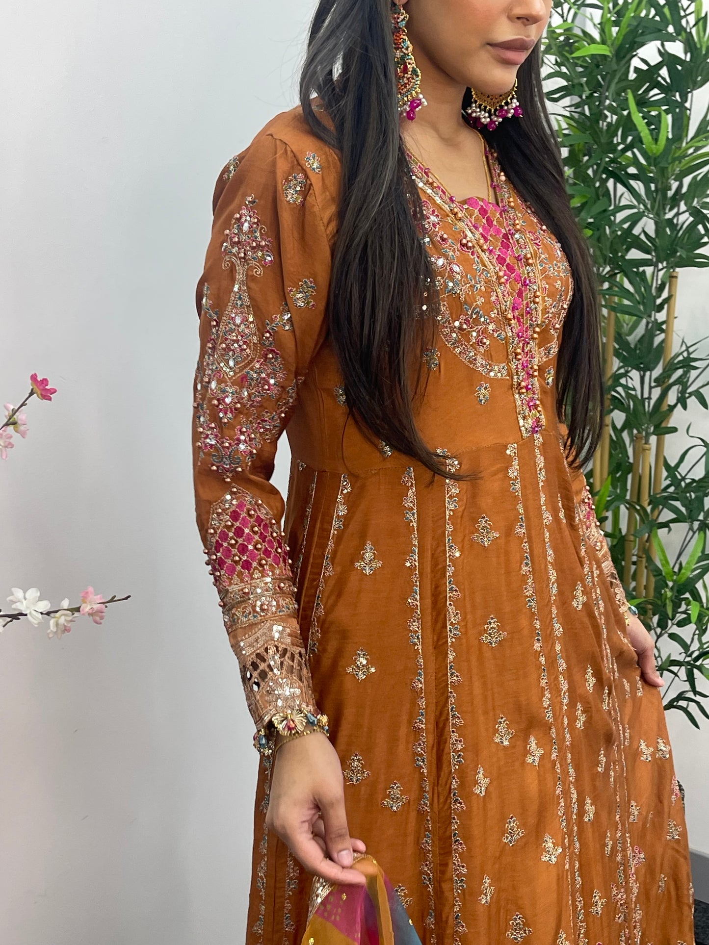 Faiza - Maria B Inspired Embroidered - Burnt Orange - K