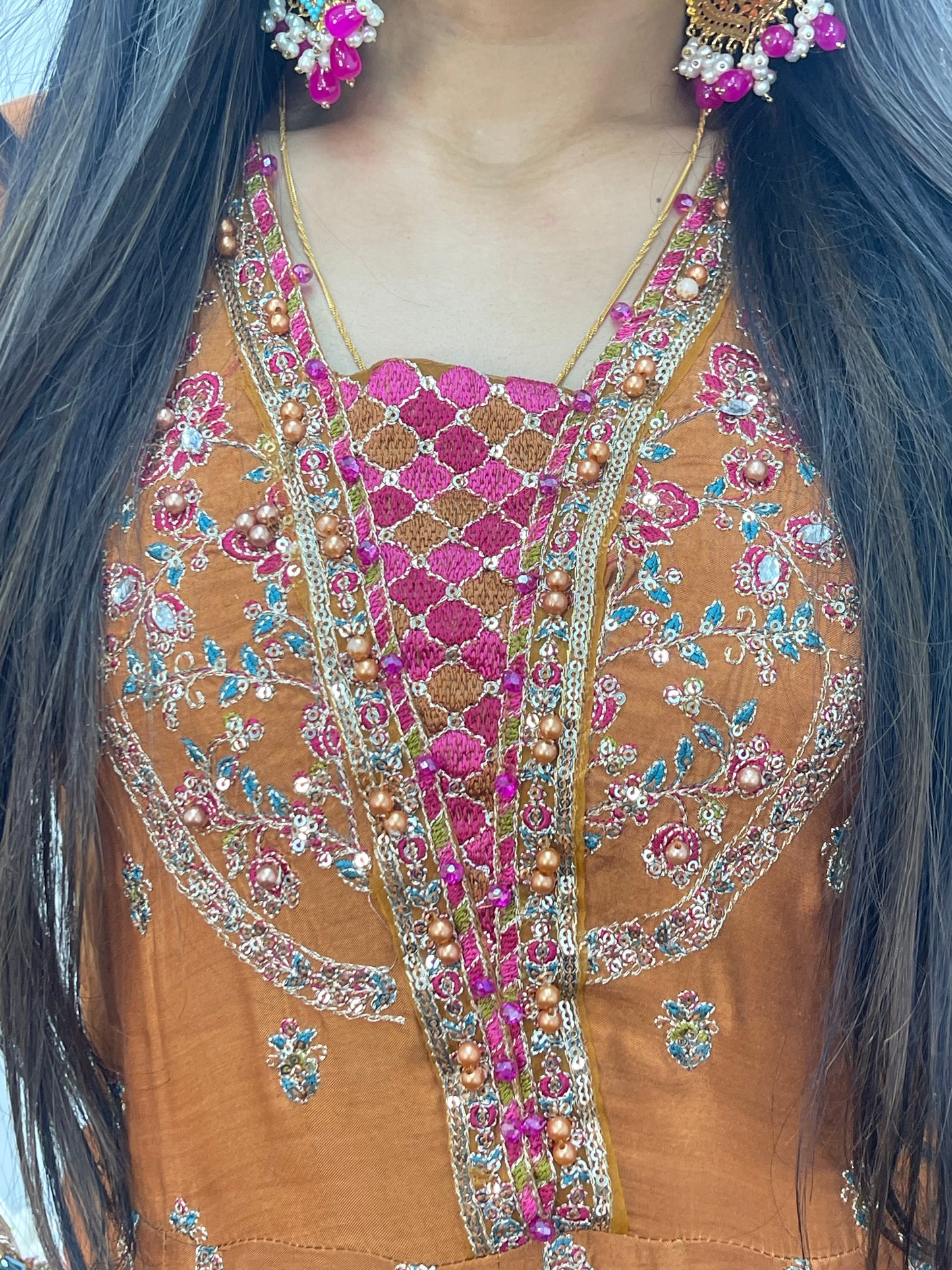 Faiza - Maria B Inspired Embroidered - Burnt Orange - K